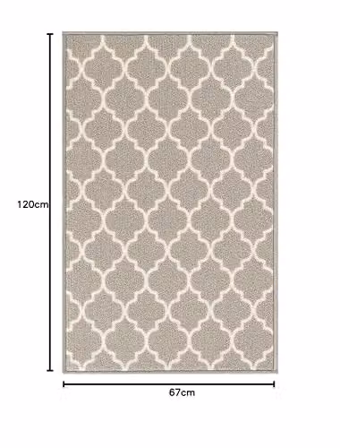 Desire Rugs Grey Non-Slip Machine Washable Rectangular Doormat, W: 67 cm, L: 120 cm – 3
