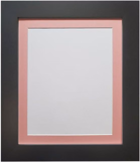 Frames & Mirrors 4U Metro Modern Rectangular Single Picture Frame in Black with Pink Mount for 7 x 5 Inch Images