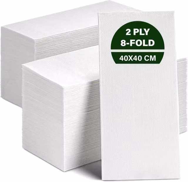 ECONX White 2 Ply Paper Napkins, 40 cm