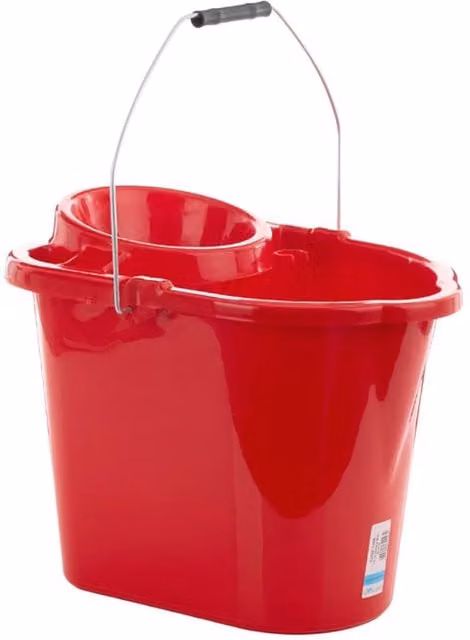 Leecroft Budget Oblong Mop Bucket, Red, 14L