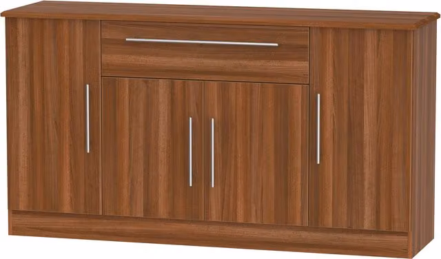 Sherwood Modern Wide 4 Door and 1 Drawer Unit in Noche Walnut Brown