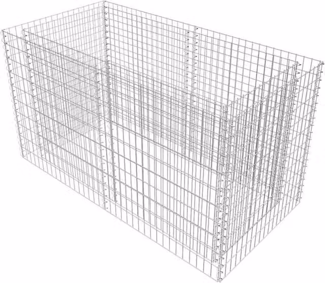 Berkfield Home Silver Galvanised Steel Gabion Raised Bed, W: 180 cm, D: 90 cm, H: 100 cm – 1