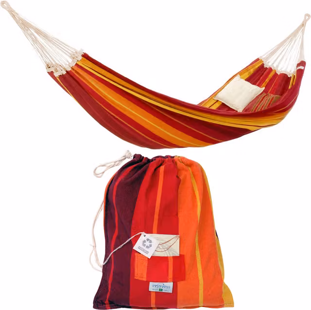 Gigante Lava Multicolour Orange Striped Cotton Fabric Cushion