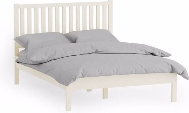 Cheshire Modern Solid Wood Yew Bed in Ivory, King Size (150 cm) – 1