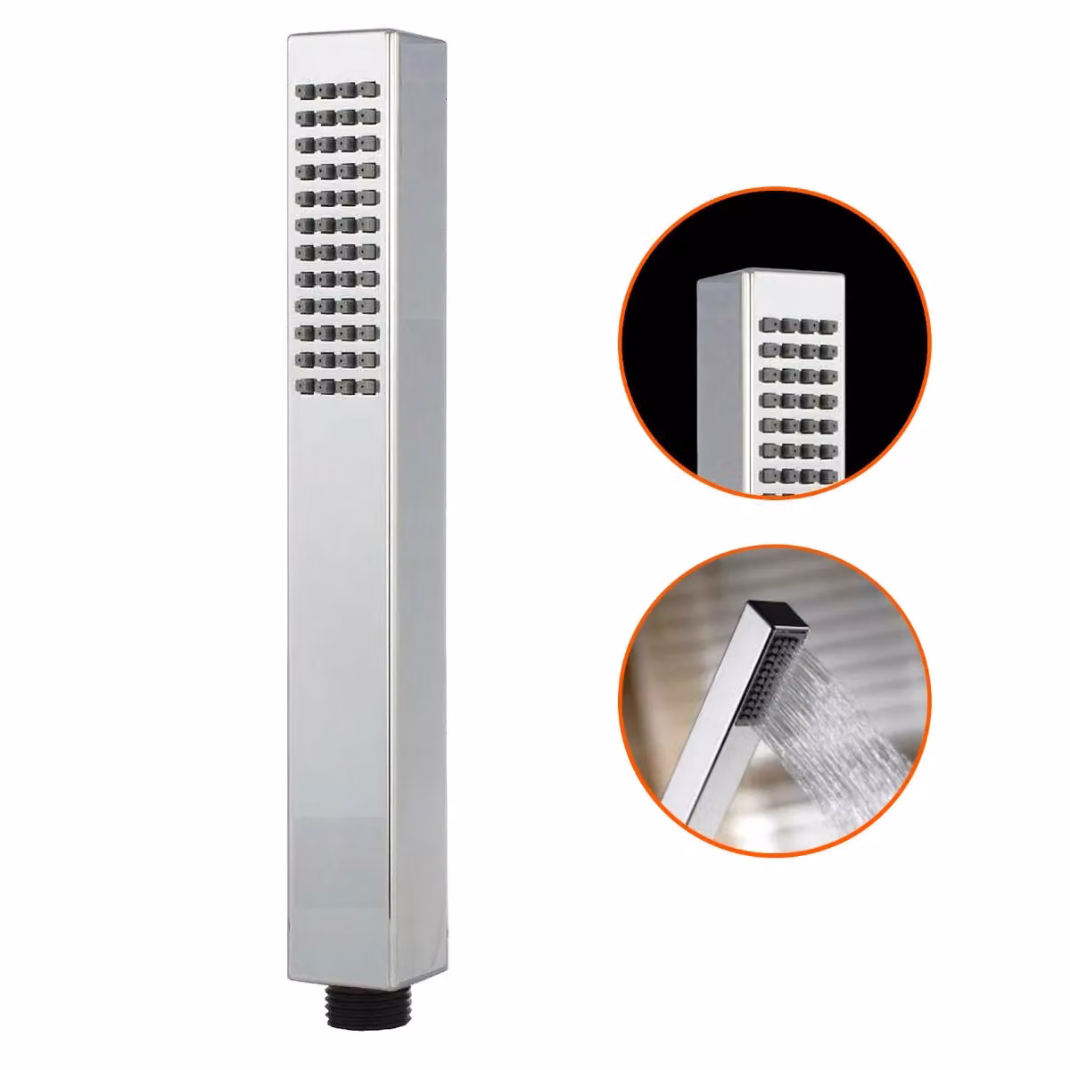 Nes Home Chrome Square Single Mode ABS Handset in Silver – 2