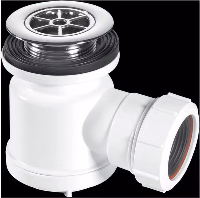 McAlpine STW3-R 19mm Water Seal Shower Trap with Universal Outlet in White