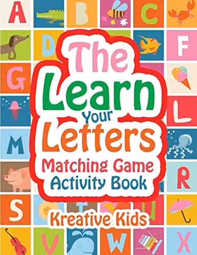 Kreative Kids Learn Your Letters Matching Game Activity Book, Multicolour, W: 27.94 cm, H: 21.59 cm