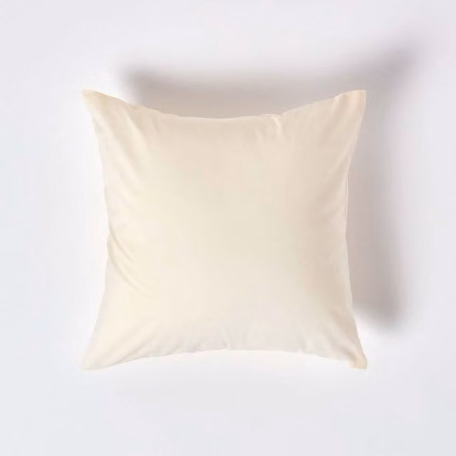 Homescapes 200 Thread Count Combed Cotton Percale Pillowcase, Beige/Yellow, W/D/H: 60 x 80 cm