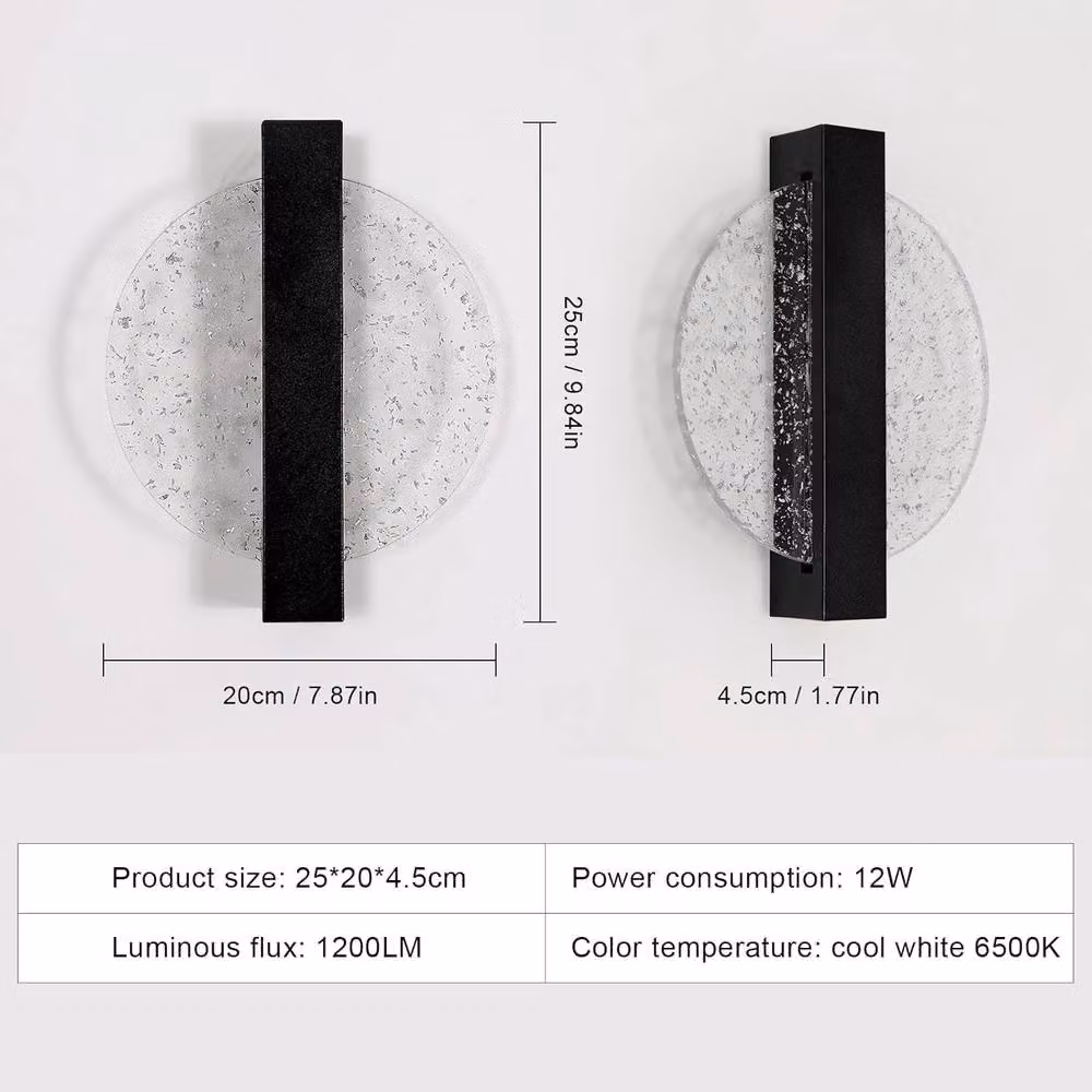 COMELY 12W Modern Round LED Wall Light in Black – 4