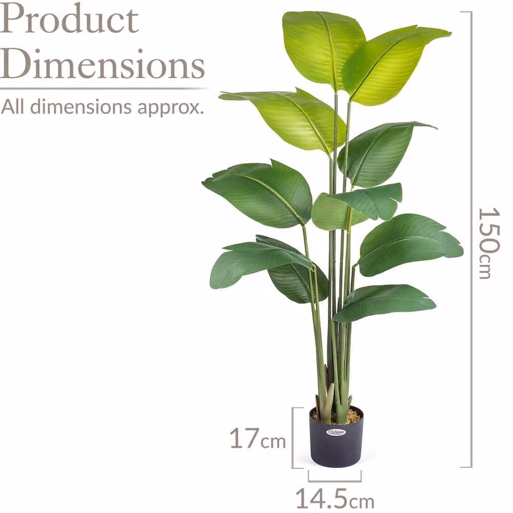PAWNORA Artificial Potted Banana Tree, Green, Height: 152.4 cm – 2