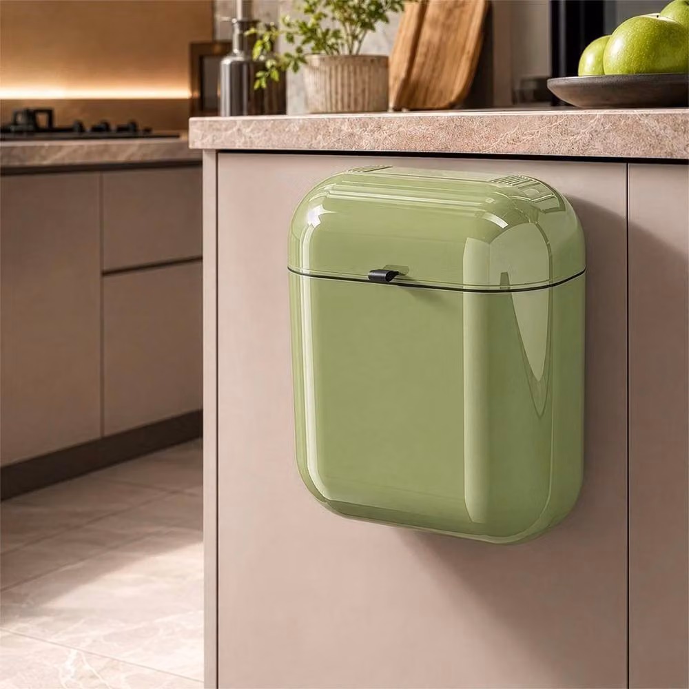 FLAVORA Green Wall Mounted Kitchen Garbage Bin with Flip Lid, W/D/H: 29.5 x 15 x 26 cm – 2