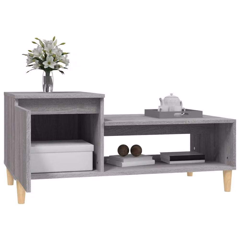 Berkfield Home Grey Sonoma Coffee Table in Engineered Wood W/D/H: 100 x 50 x 45 cm – 3