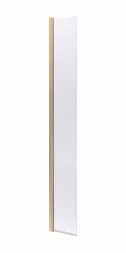 nuie WRSCBB030HC Modern Bathroom Wetroom Hinged Flipper Screen with Support Bar, 8mm Toughened Safety Glass, Brushed Brass, W: 322 mm, H: 1950 mm, D: 27 mm