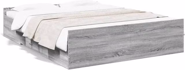 Berkfield Home Grey Bed Frame with Drawers W: 160 cm, D: 200 cm – 1