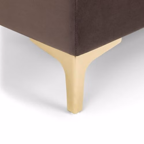 Julian Bowen Deco Velvet Fabric Blanket Box in Truffle Grey and Gold, W/D/H: 131 x 46 x 44 cm – 5
