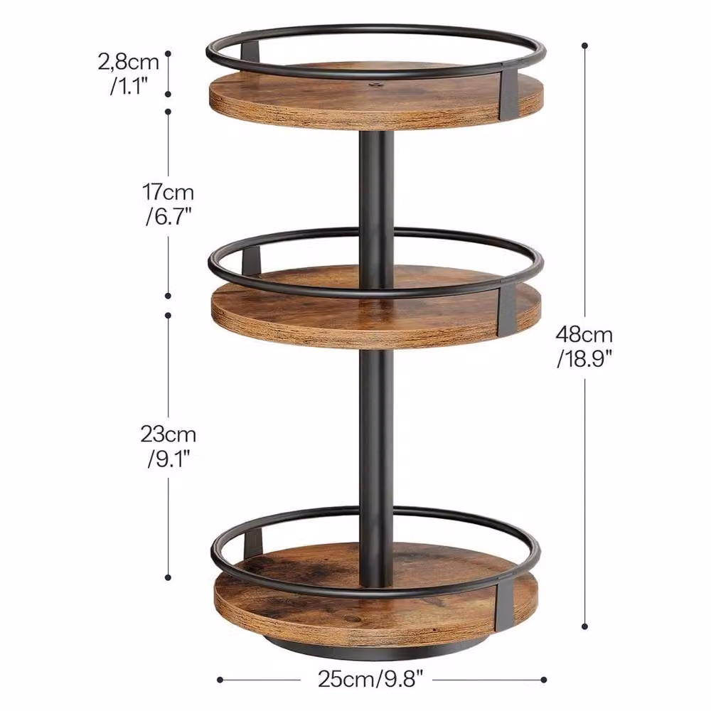 Kelvenix 3 Tier 360 Rotating Spice Rack in Brown – 2