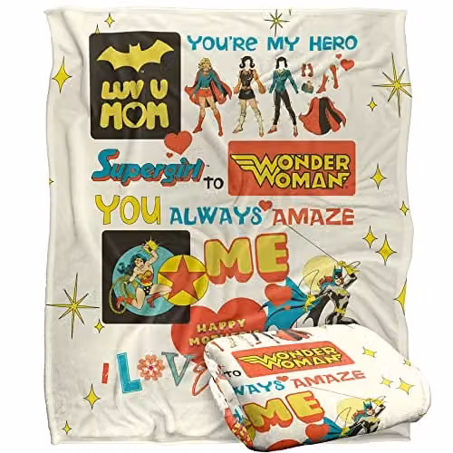 LOGOVISION Justice League Super Soft Microfibre Throw Blanket, Multicolour, W/D/H: 152 x 127 cm – 1