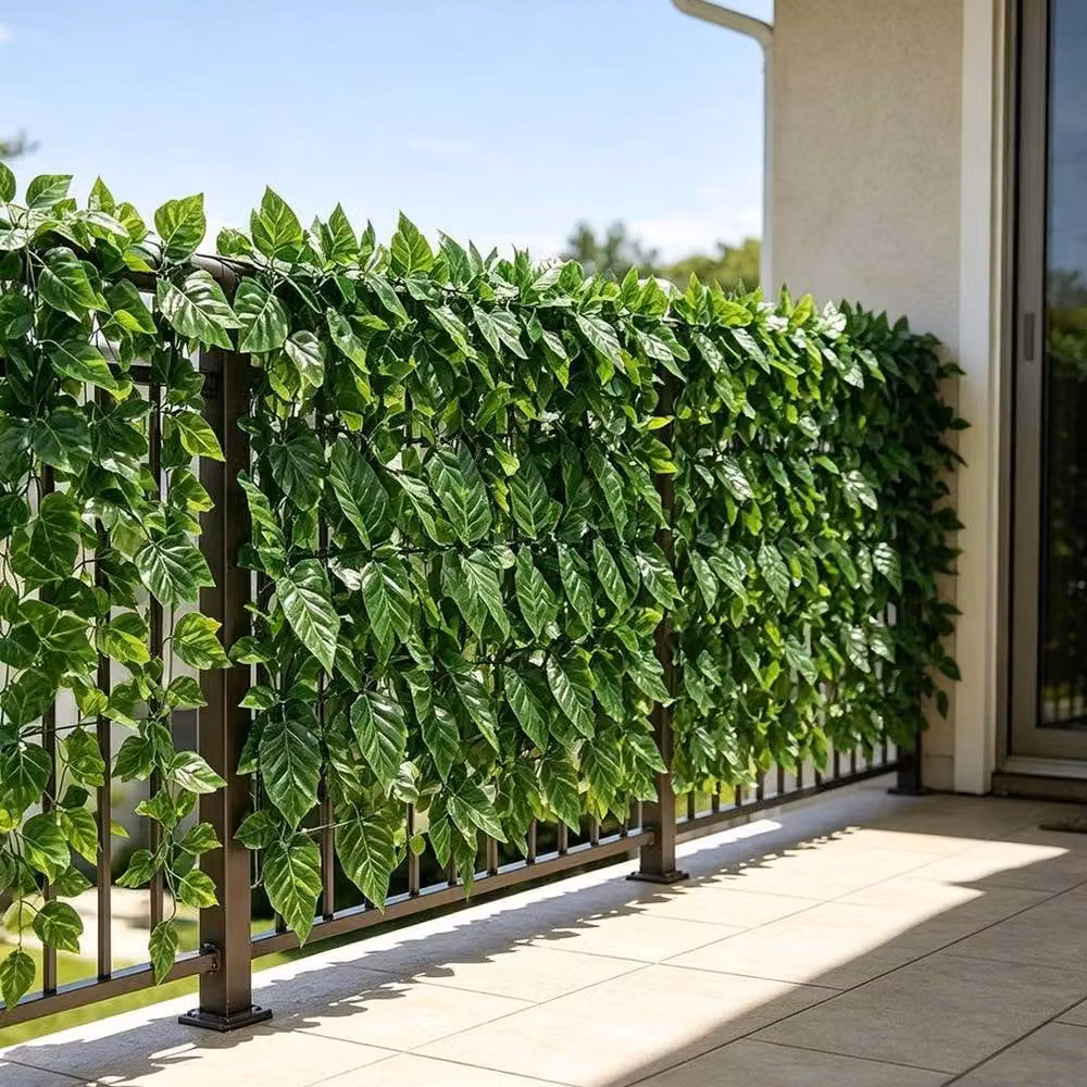 Kelvenix Artificial Hedge Green Ivy Leaf Wall Panel Roll – 6