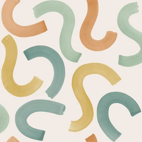 Holden Decor Storybook Curly Confetti Kids Wallpaper in Petrol, Ochre and Orange