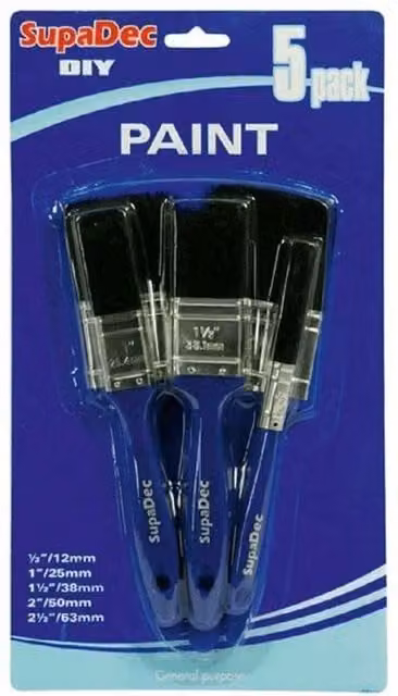 SupaDec Blue Paint Brush Set, 5 Pack – 1