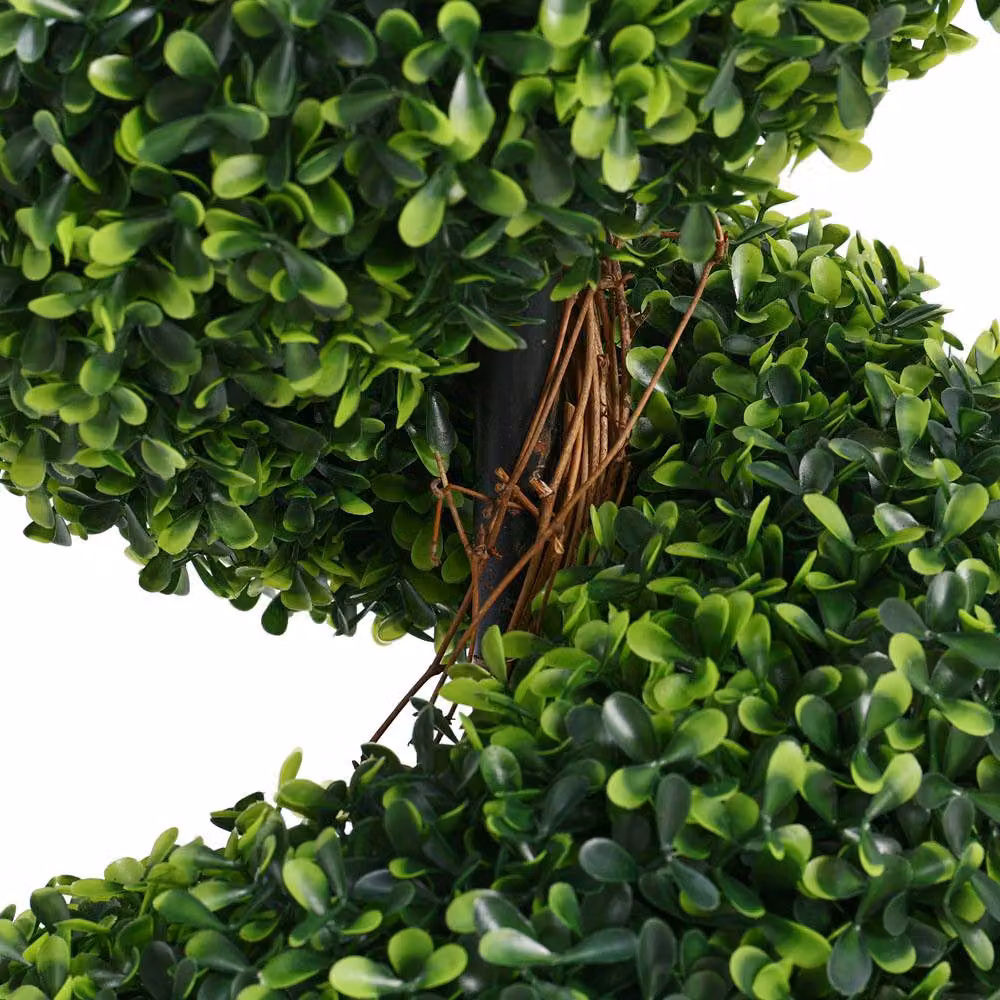 Garden Sanctuary 2 Pack Artificial Green Spiral Boxwood Topiary Trees – 4