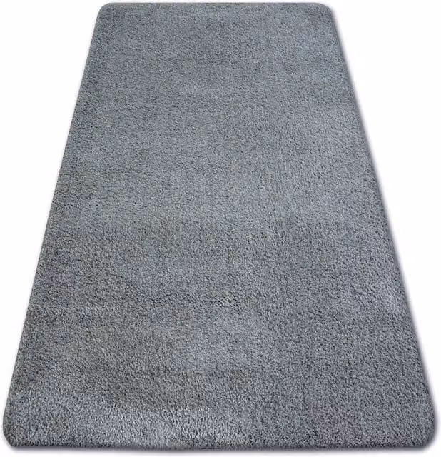 RugsX Micro Shaggy Rectangular Rug in Grey, W: 120 cm, L: 170 cm