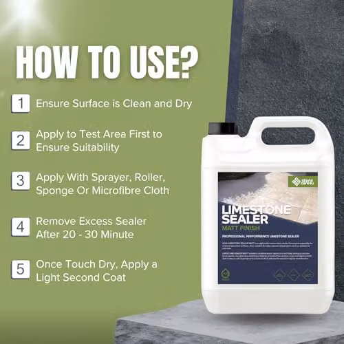 StoneCare4U Limestone Sealer Matt Finish, 25L, Transparent Waterproof Exterior Natural Stone Sealant for Limestone, Sandstone and Slate – 3