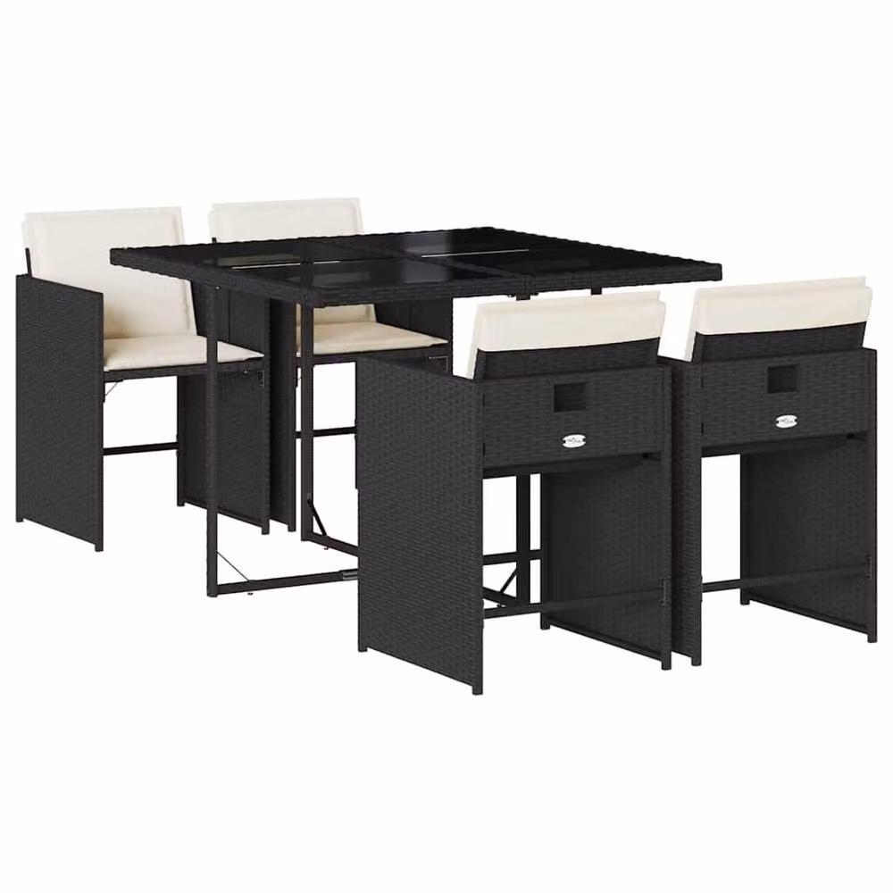 Berkfield Home Garden Dining Set in Black and White – 2