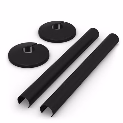 UK Radiators Snap On Radiator Pipe Covers, Black, 2 Pack, W/D/H: 20.0 x 20.0 x 18.0 mm