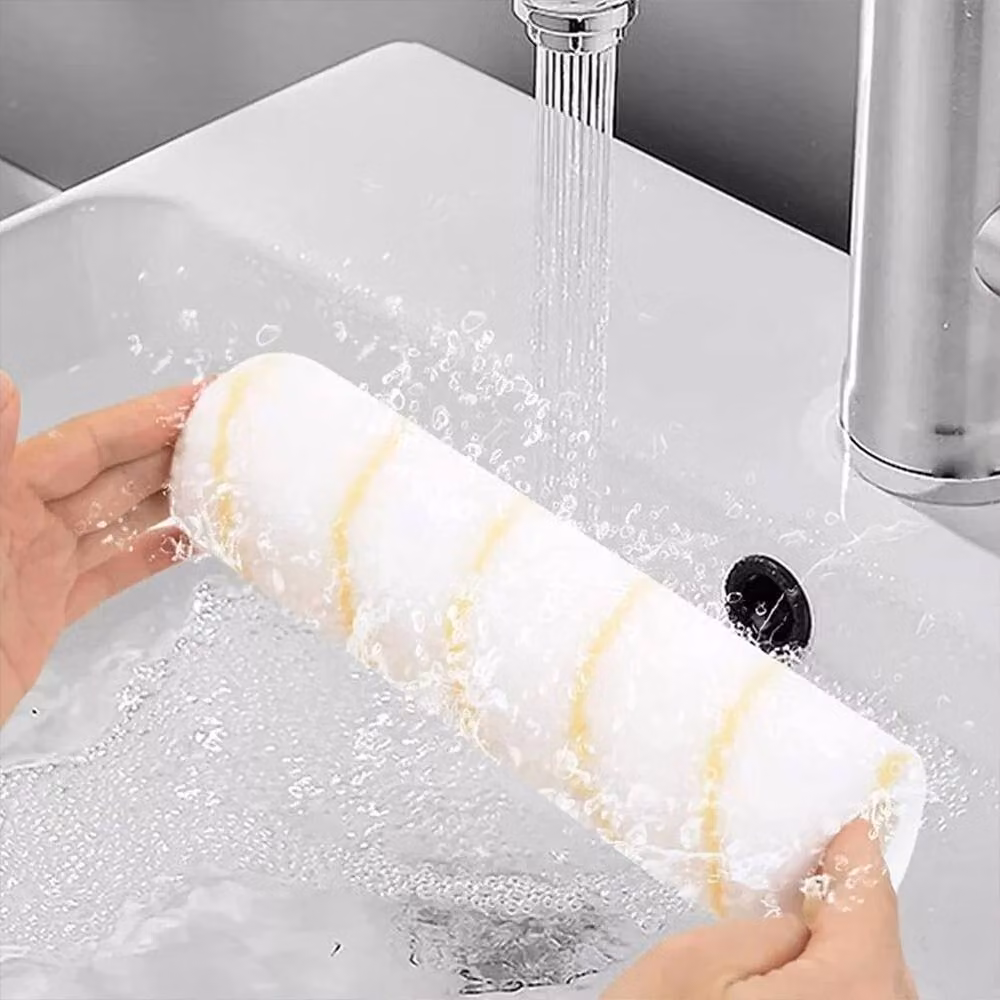 Hinsinc Paint Roller Set with Extension Pole, Tray, Brush and Sleeves in Yellow, White and Multicolour – 5