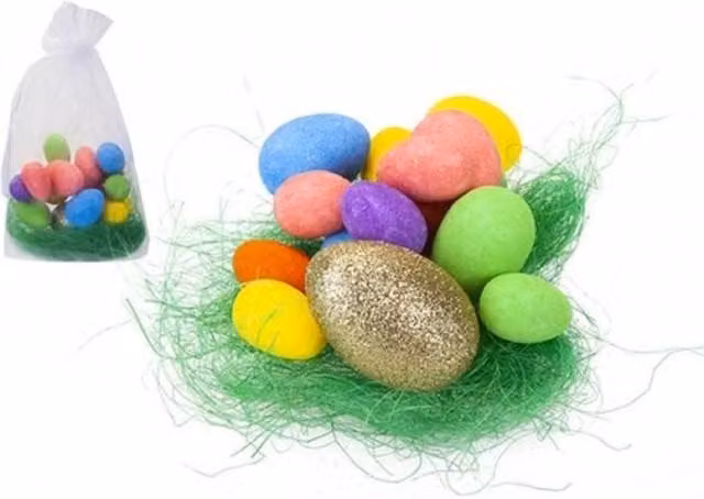 KDMD 64 Pack Golden Oval Plastic Easter Egg Hunt Set in Multicolour and Gold