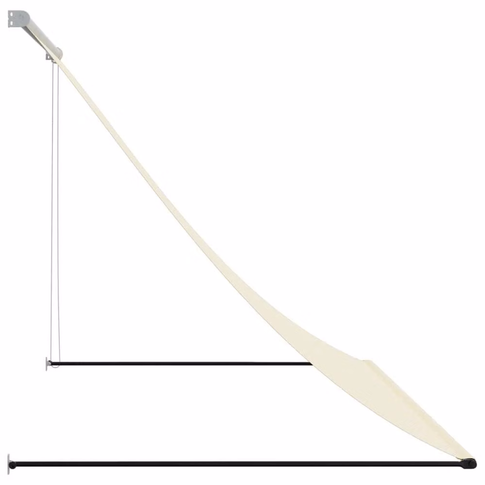 Berkfield Home Retractable Wall-Mounted Awning in Beige with Steel Frame, W: 200 cm, D: 150 cm