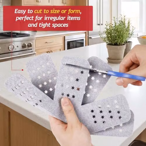 SPARES2GO Felt Stacking Protector Divider Liners for Cookware, Grey (Pack of 12) – 5