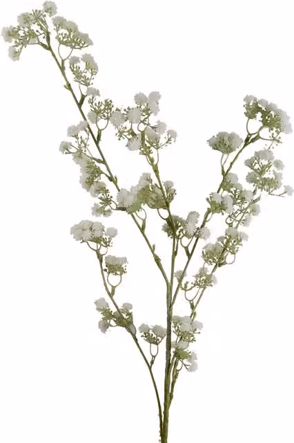 White Gypsophila Artificial Floral Stem with Leaves