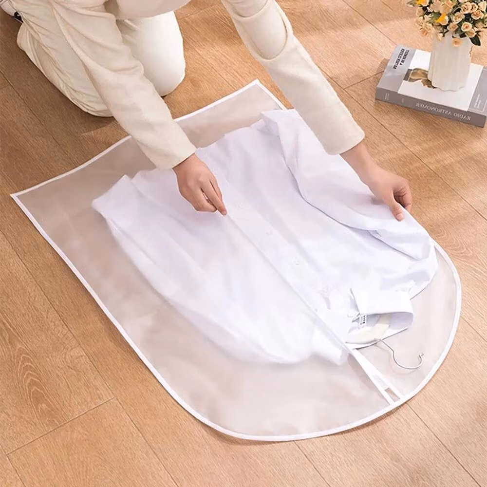 PAWNORA 10 Pack White Plastic Hanging Clothes Bags for Suits and Coats, W: 60 cm, H: 100 cm – 2