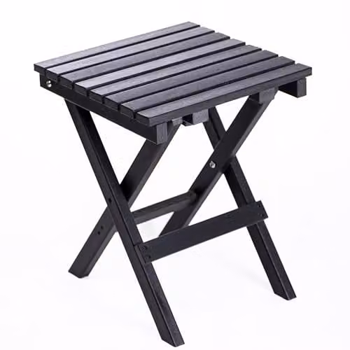 Garden Gear HDPE Folding Side Table in Dark Grey, Durable and Weather Resistant Outdoor Portable Snack Table – 1
