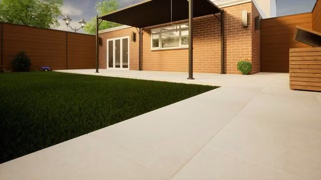 PBSL Group Florence White Porcelain Paving, Pack of 2, W: 60.0 cm, D: 60.0 cm, H: 2.0 cm