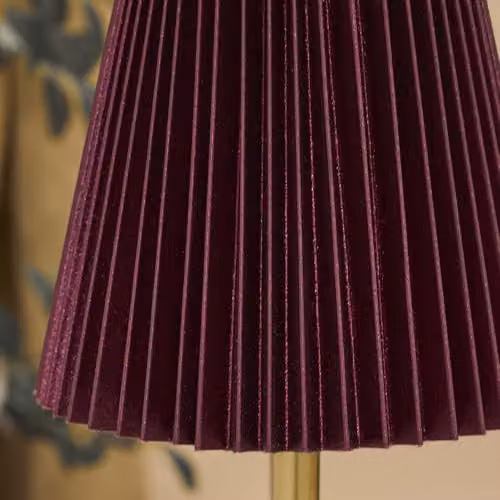 OHS Rechargeable LED Cordless Table Lamp with Touch Control in Burgundy and Gold/Brass – 5