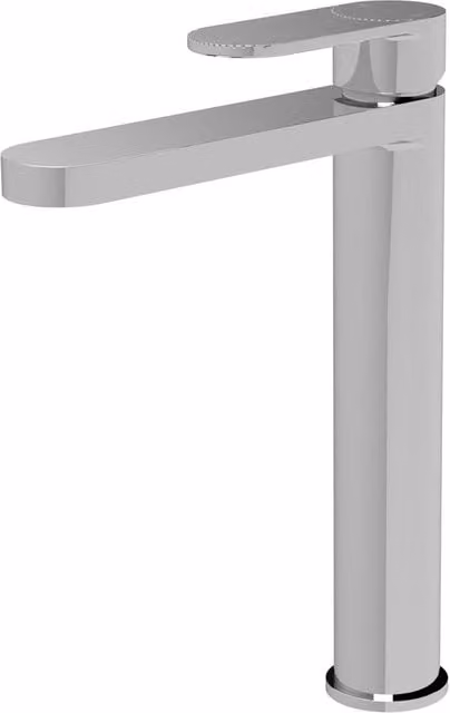 Balterley Rileyhill Fluted High Rise Mono Basin Mixer Tap in Silver Chrome, H 25.8 cm x W 15.0 cm x D 15.0 cm