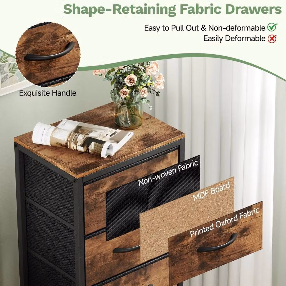 FORGEVIO 5-Drawer Chest in Rustic Brown, W/D/H: 40 x 30 x 100 cm – 4