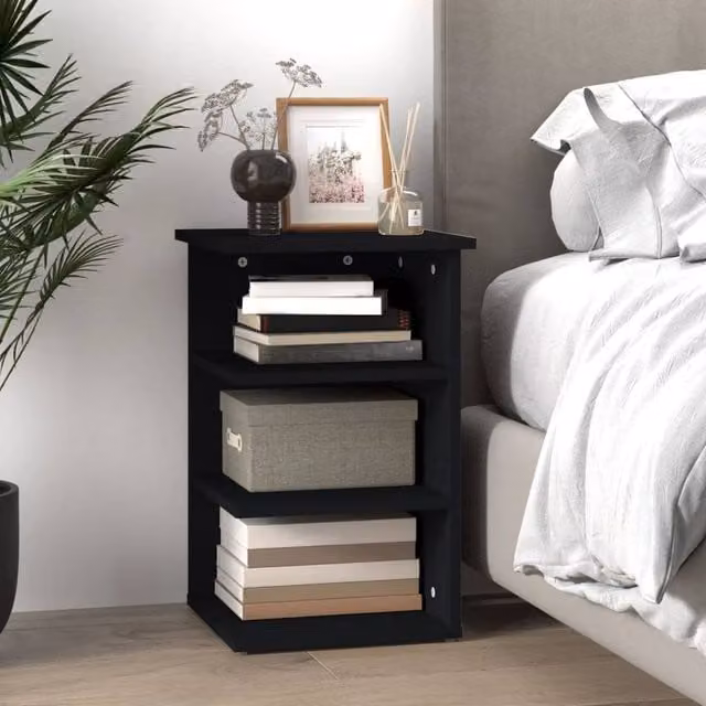 Berkfield Home Black Modern Side Cabinet with Internal Shelves, W/D/H: 35 x 35 x 55 cm – 1