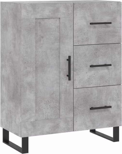 Berkfield Home Modern Sideboard in Concrete Grey, W/D/H: 69.5 x 34 x 90 cm