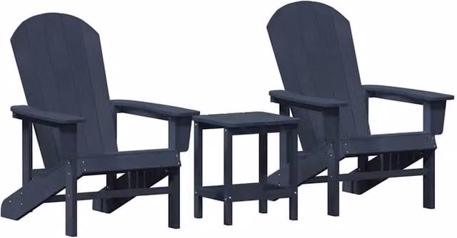 Berkfield Home 3 Piece Modern Garden Lounge Set in Navy Blue HDPE – 1