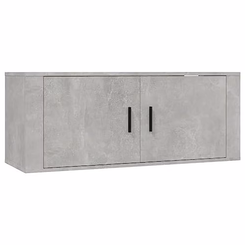 vidaXL Wall Mounted TV Cabinet in Concrete Grey, W: 100 cm, D: 34.5 cm, H: 40 cm