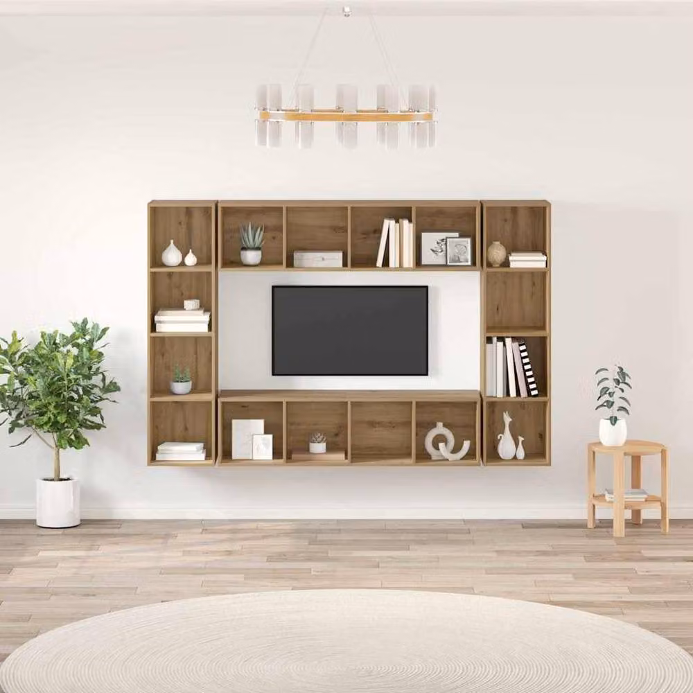 Berkfield Home Modern TV Cabinet in Brown, W/D/H: 37 x 37 x 142.5 cm – 2