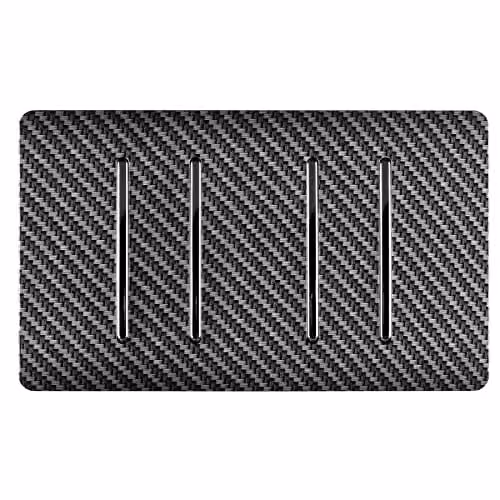 Trendi Switch 4 Gang Flush Plate in Black and Silver – 1