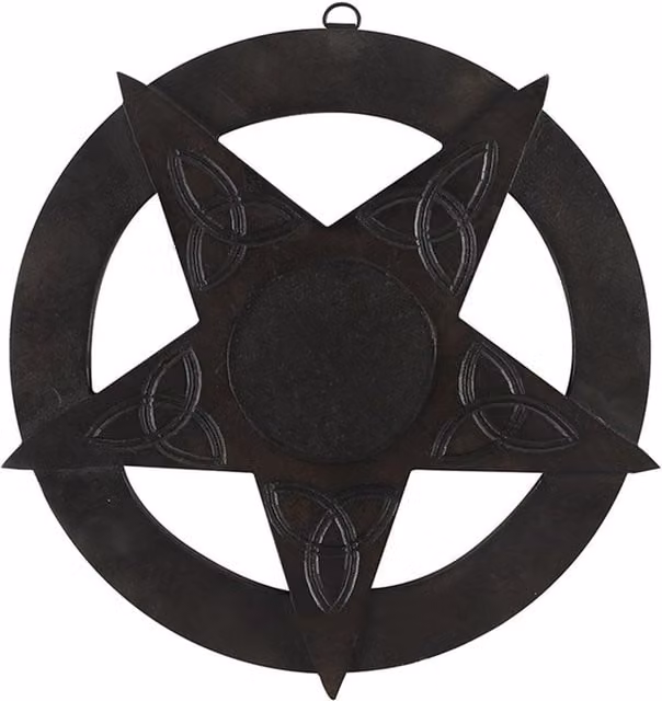 KDMK Black Wood Pentagram Star Hanging Decoration, Diameter: 30.48 cm