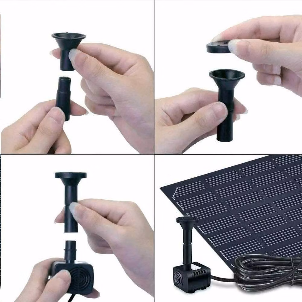 FLAVORA Solar Powered Fountain Pump for Garden Pools and Ponds, Black, W: 100 cm, D: 15 cm – 3
