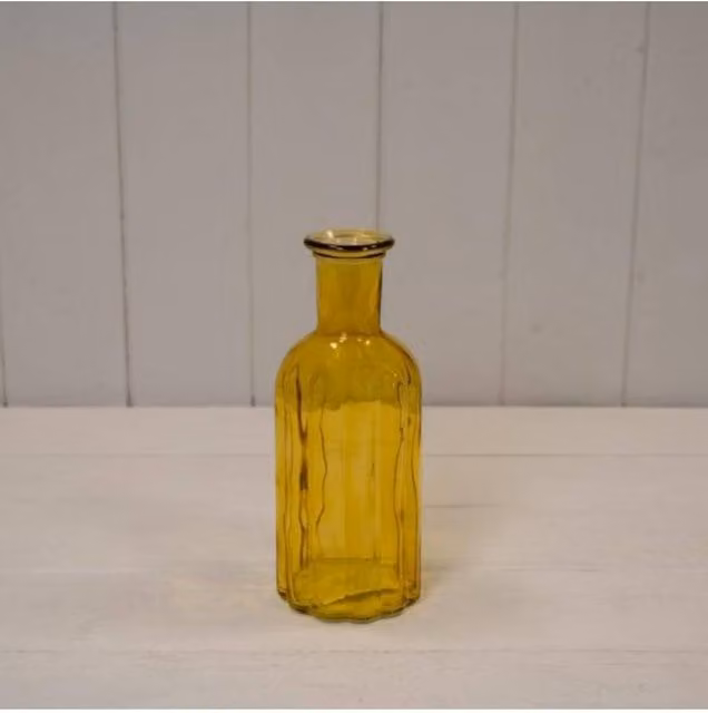 KDMD Yellow Elegant Striped Glass Bottle 1.9 cm