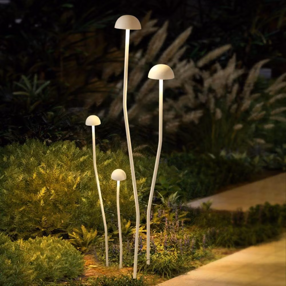 Quipulse White LED Outdoor Mushroom Bollard Garden Lights with Warm White Dome and Aluminium Body, Height: 40 cm – 3